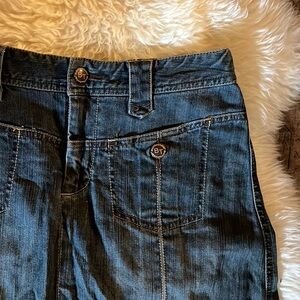 Bob Timberlake Cabelas outdoors denim pleat detail skirt sz S
Knee length